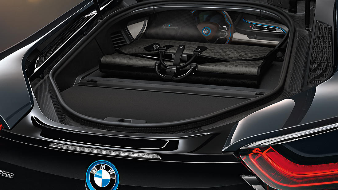 BMW i8 Electric Sports Car and Custom Set of Louis Vuitton Luggage