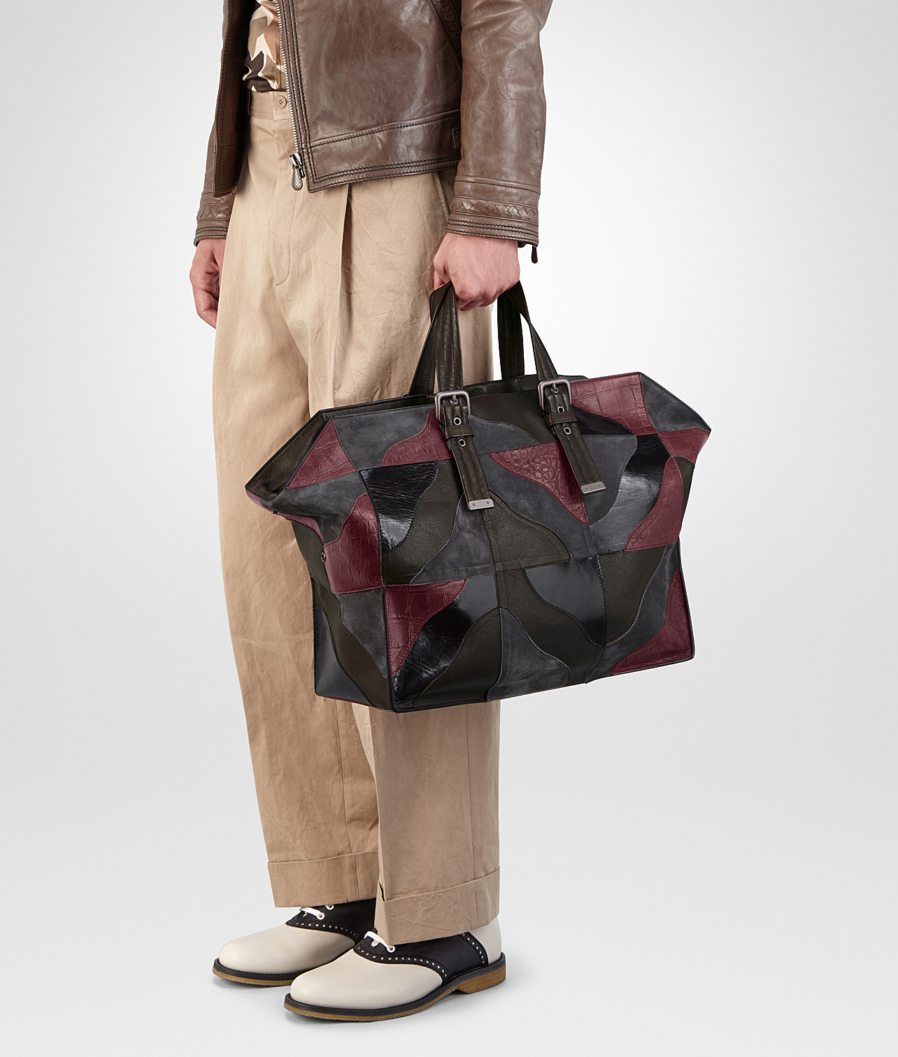 Bottega Veneta Mixed Leather Patchwork Duffle Bag - SeaChange | Oceana